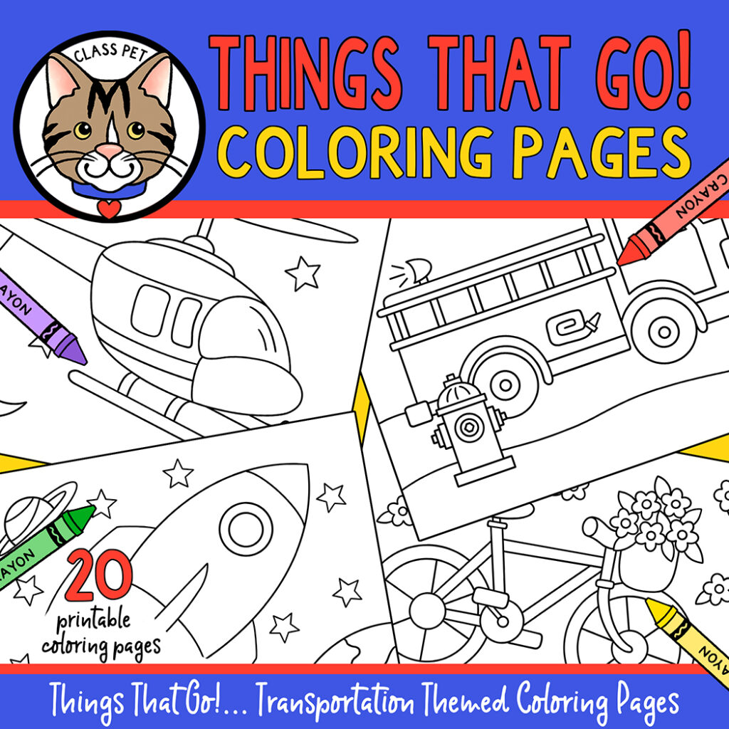 Things that go transportation coloring pages made by teachers