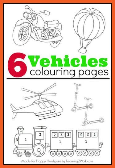 Transportation colouring pages for boys