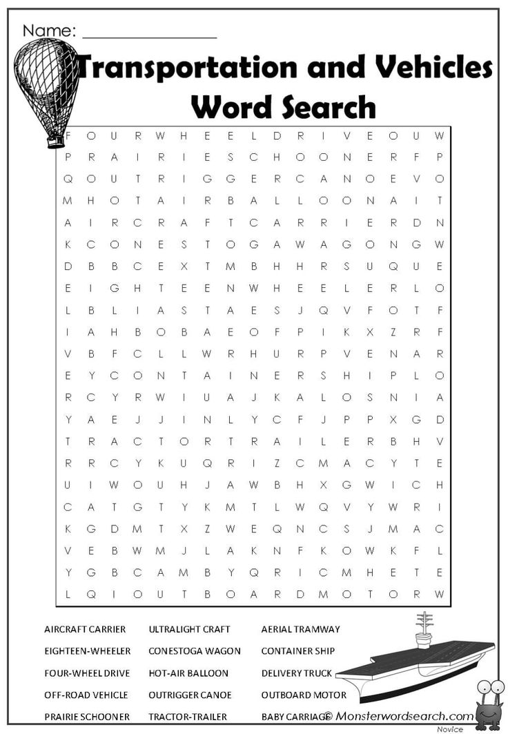 Transportation and vehicles word search word search puzzles printables making words word search puzzles