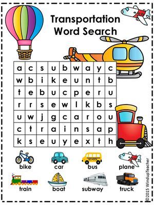 Transportation word search