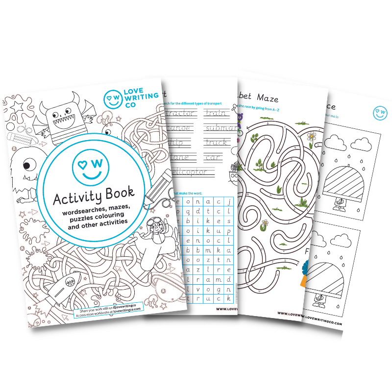 Fun wordsearch maze activity workbook ages