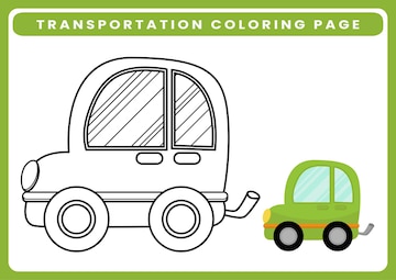 Premium vector coloring page theme transportation worksheet for kids