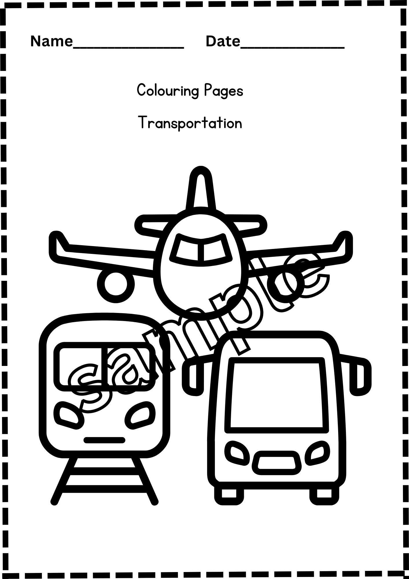 Transportationfruits and vegetables coloring pages