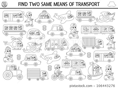 Find two same vehicles transportation black