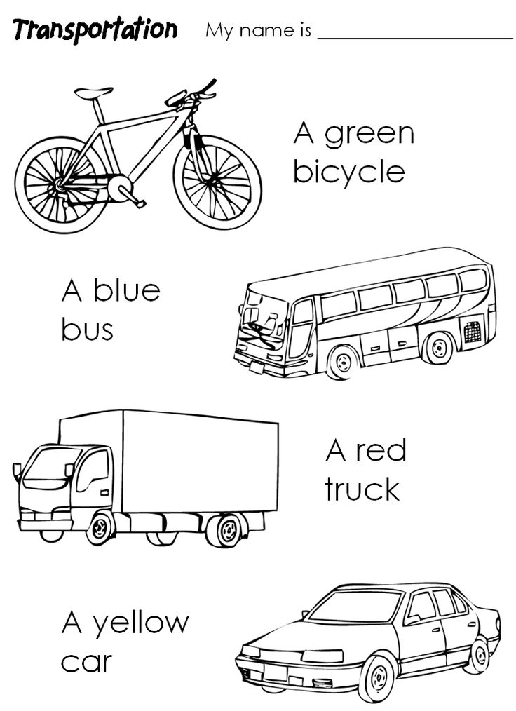 Transport for kids kindergarten colors kindergarten coloring pages transportation theme preschool