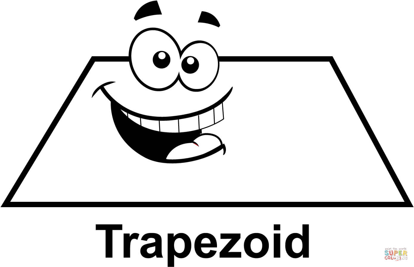 Trapezoid with cartoon face coloring page free printable coloring pages