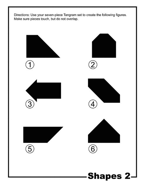Shapes silhouette tangram card tangram patterns tangram shapes