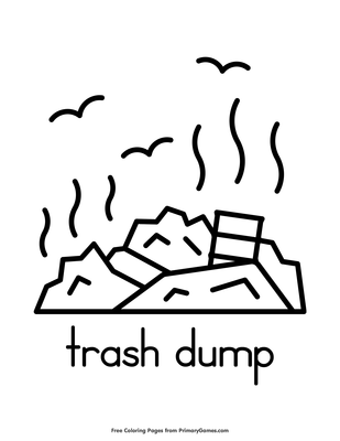 Trash dump coloring page â free printable pdf from
