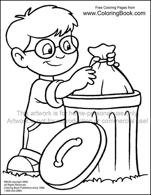 Kid with trash