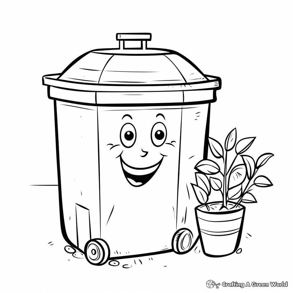Trash can coloring pages