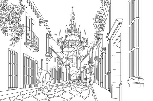 Colour the world with these printable colouring book scenes for adults