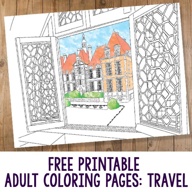 Free printable adult coloring pages travel