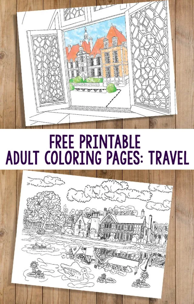 Free printable adult coloring pages travel