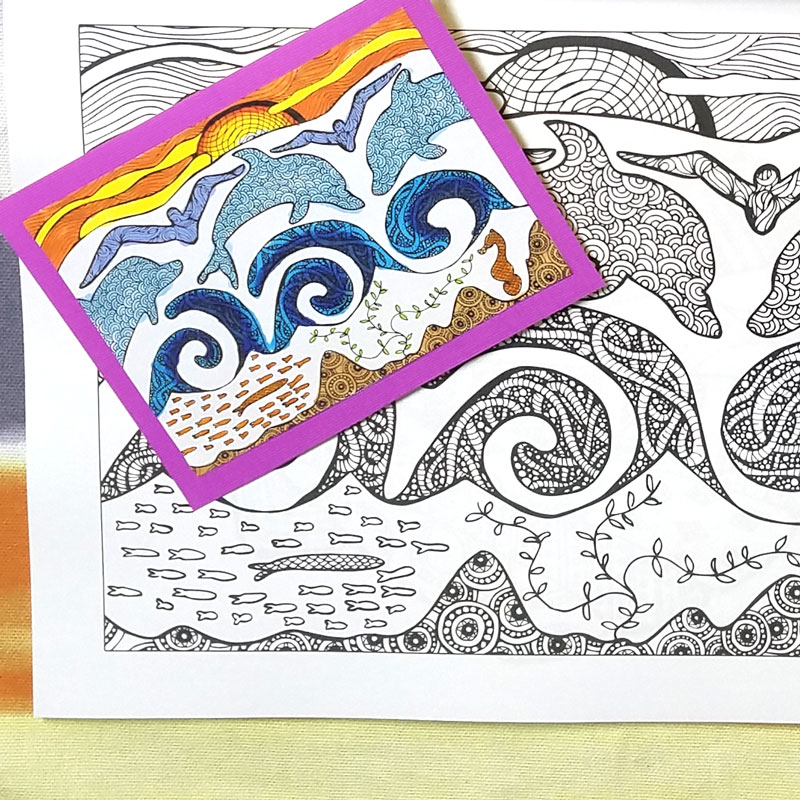 Postcards coloring book for adults moms and crafters