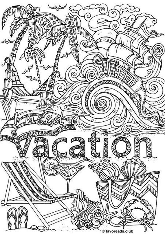 Vacation printable adult coloring page from favoreads coloring book pages for adults and kids coloring sheets coloring designs instant download