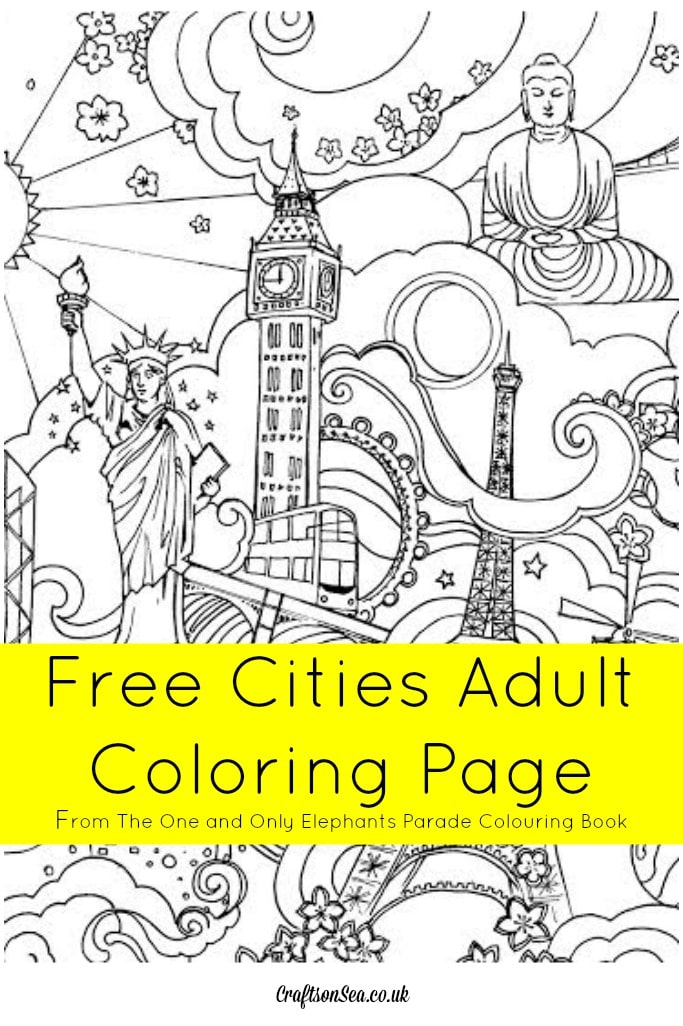 Free cities adult louring page from the one and only elephants parade louring book
