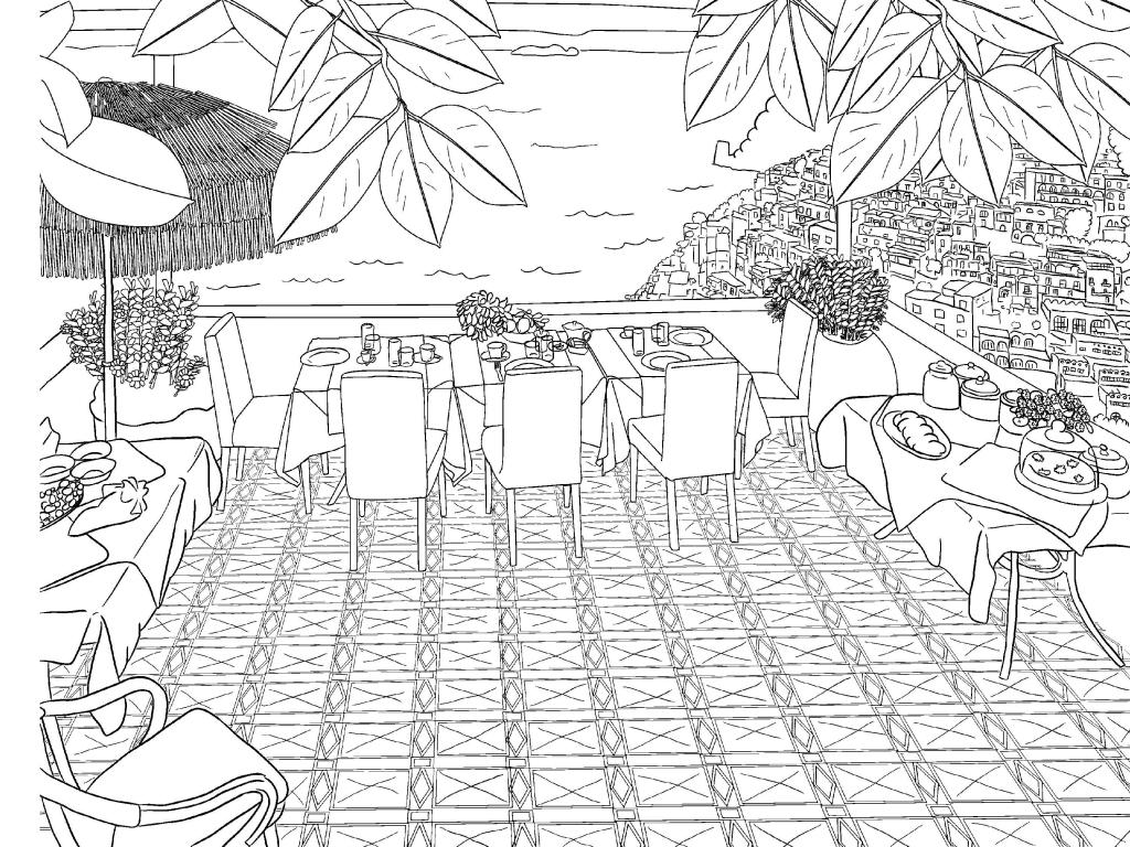 Scenery coloring pages for adults