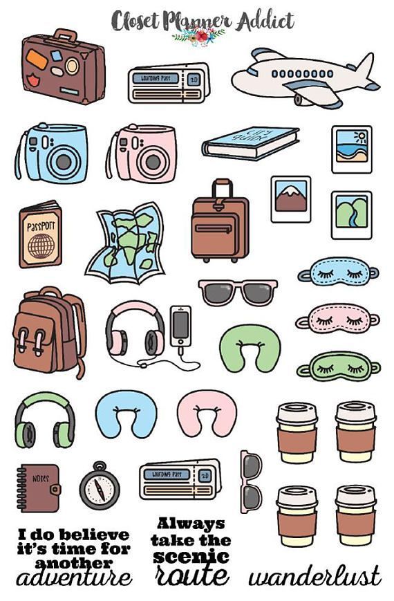 Akwebajans travel journal scrapbook planner stickers wanderlust stickers