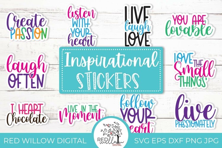 Inspirational stickers printable sticker sheet