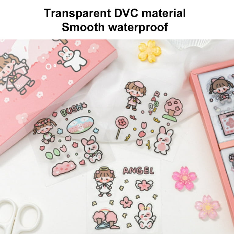 Cartoon girl scrapbook stickers pack