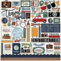 Vacation and travel stickers at