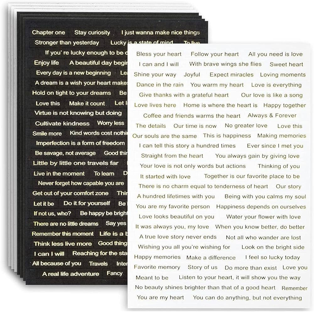 Sheets vintage scrapbook stickers for journaling junk journal planners diy phrase quote stickers a home kitchen