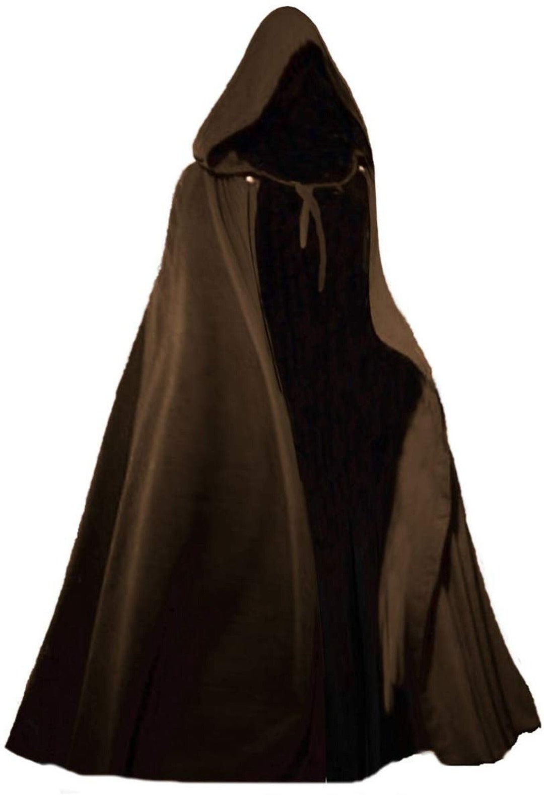 Hooded medieval travelers cloak