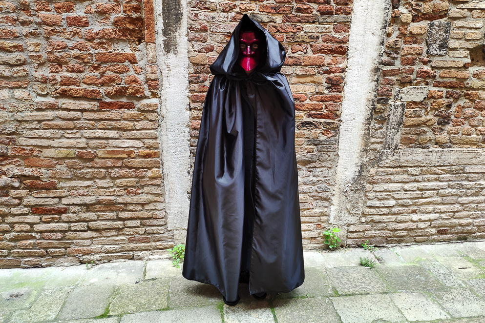 Satin cloak with hood