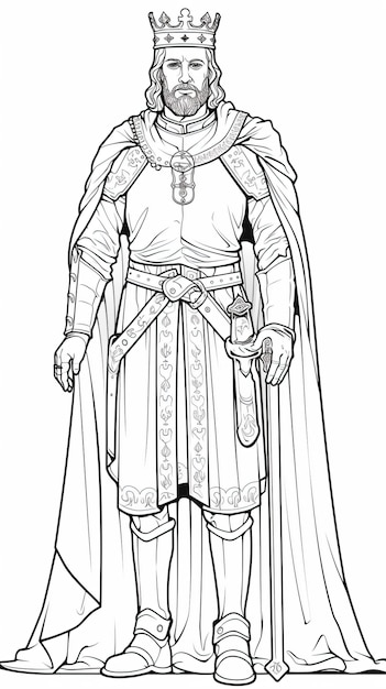 Premium ai image a drawing of a king in armor