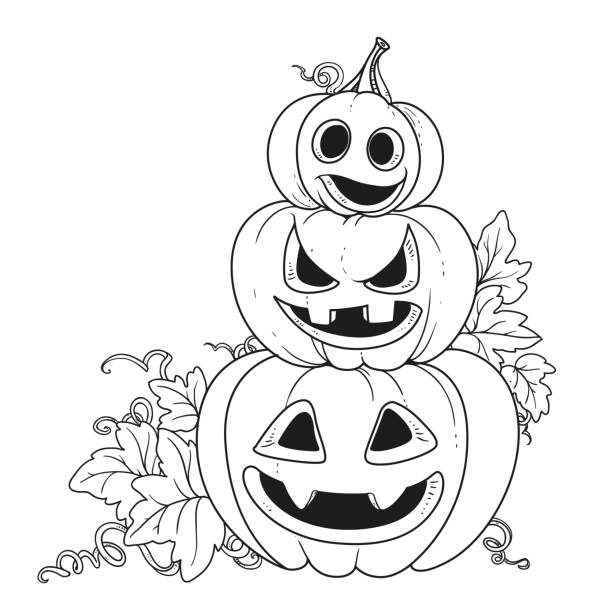 Halloween coloring page stock photos pictures royalty
