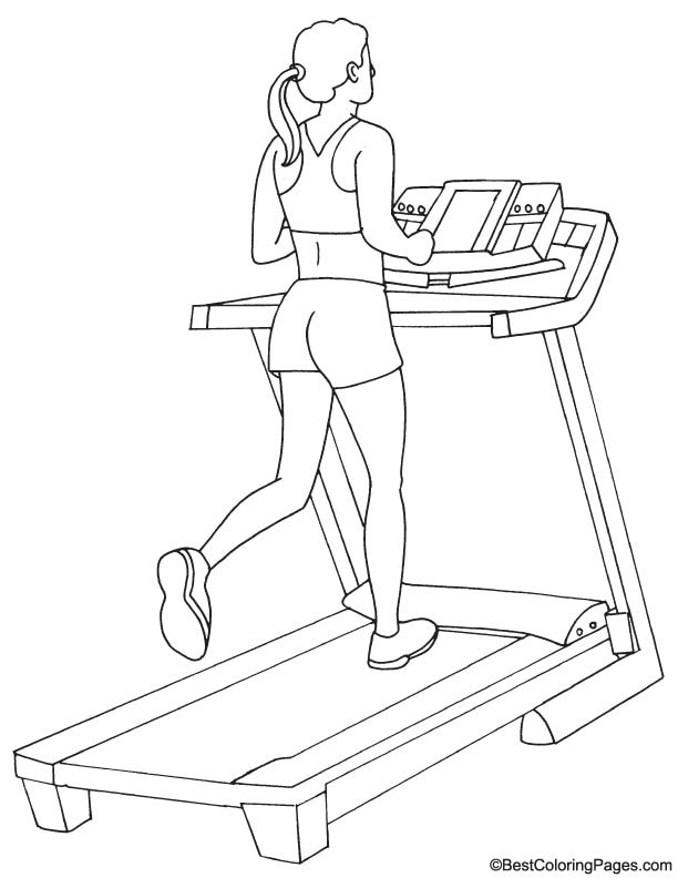 Treadmill coloring page download free treadmill coloring page for kids best coloring pages