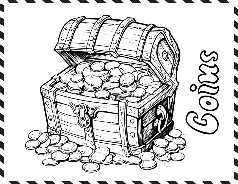 Treasure chest coloring page stock illustrations â treasure chest coloring page stock illustrations vectors clipart