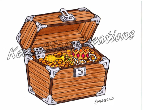 Pirate treasure chest printable coloring page