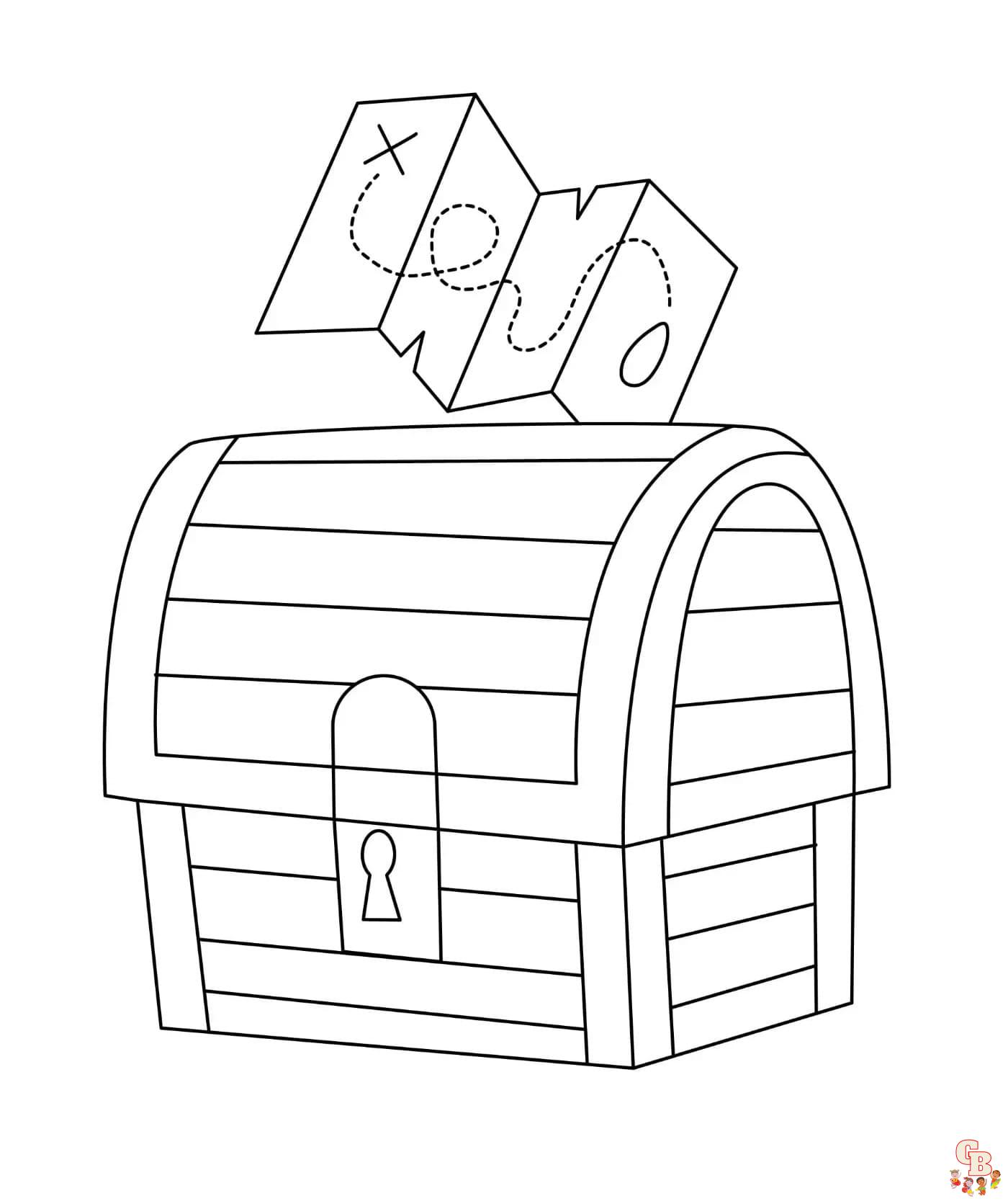 Printable treasure chest coloring pages free for kids and adults