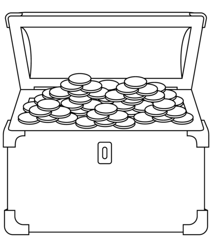 Treasure chest coloring page free printable coloring pages