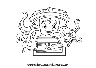 Octopus in chest louring page