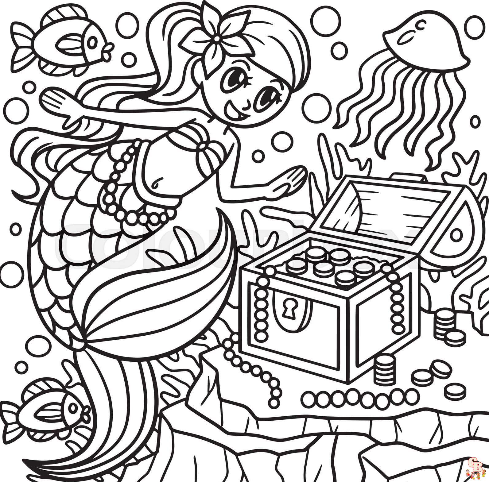Printable treasure chest coloring pages free for kids and adults