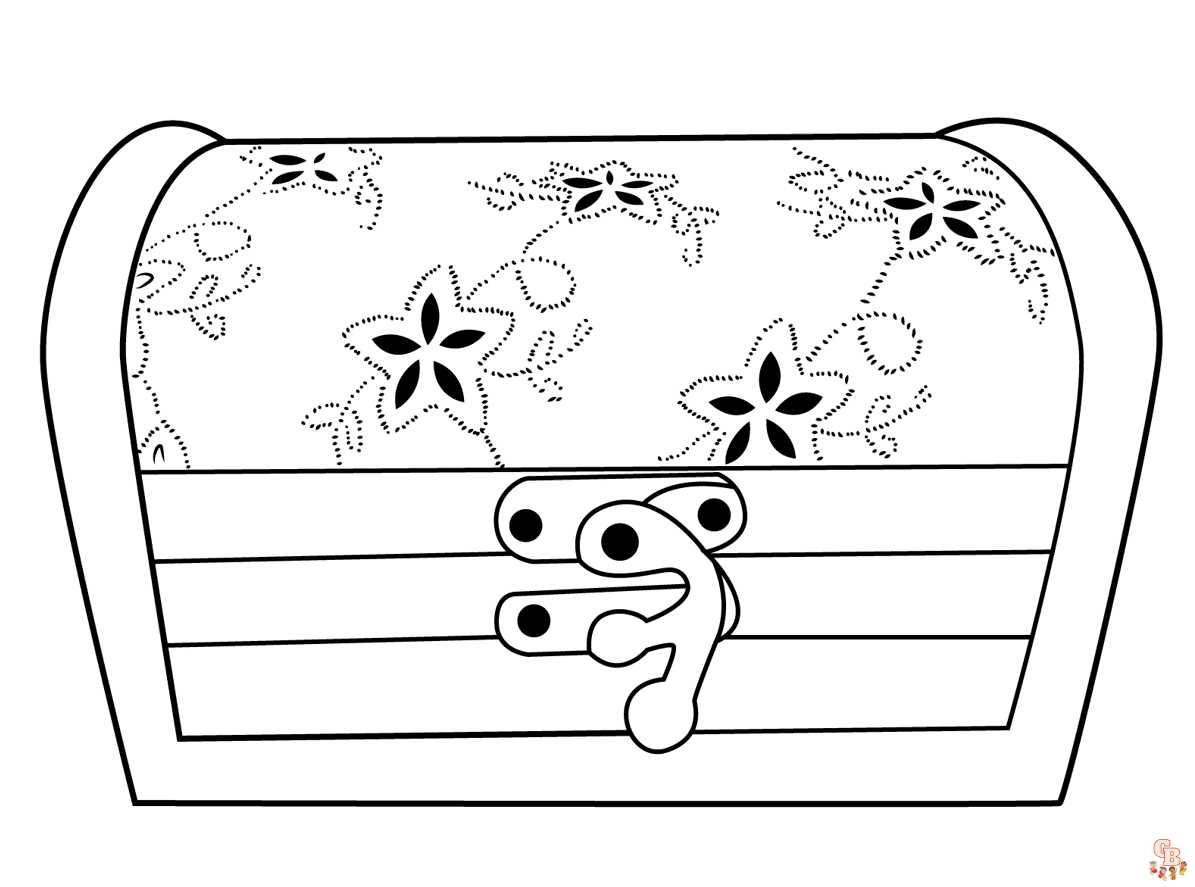 Printable treasure chest coloring pages free for kids and adults