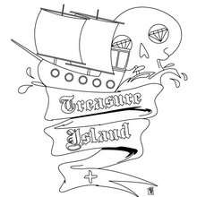 Treasure island coloring pages