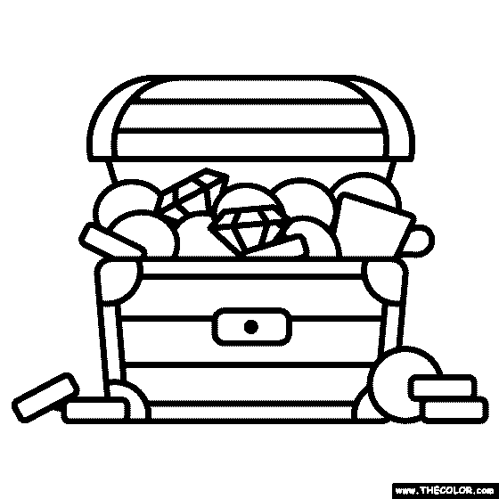Buried treasure coloring page