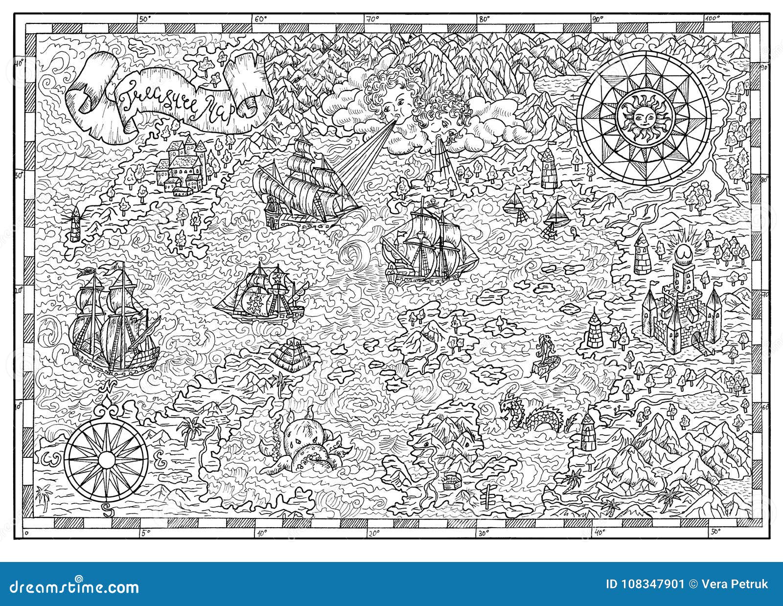 Drawing sketch treasure map stock illustrations â drawing sketch treasure map stock illustrations vectors clipart