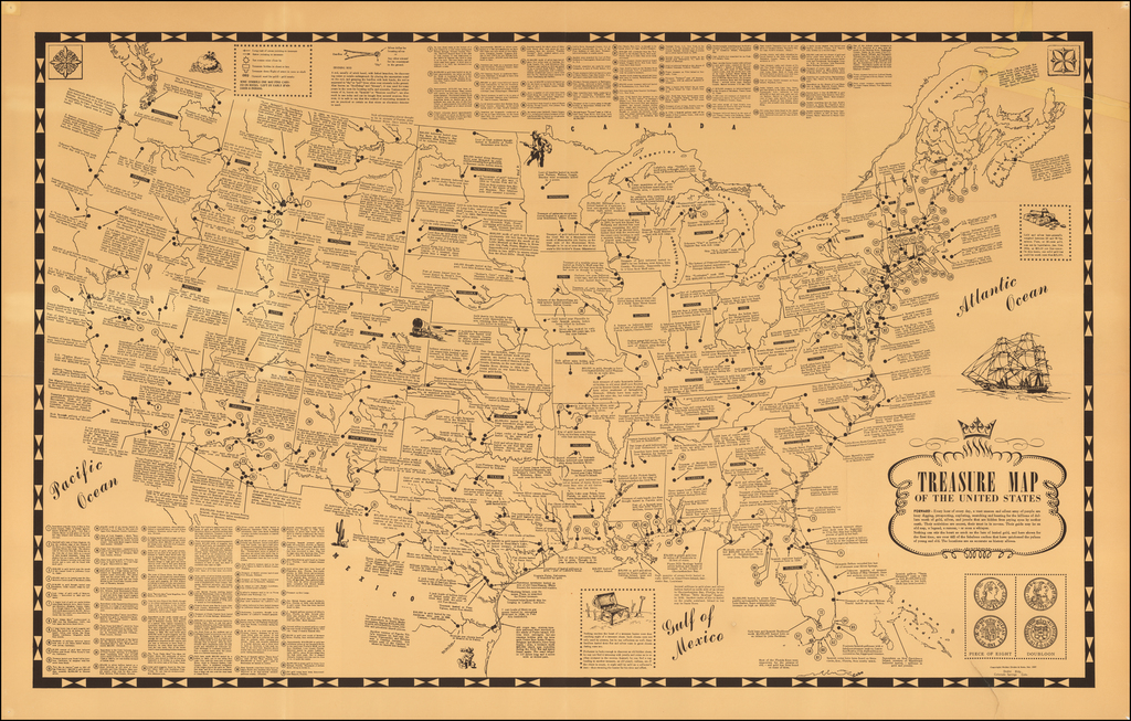 Treasure map of the united states