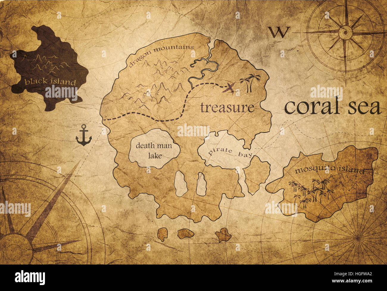 Treasure map skull hi