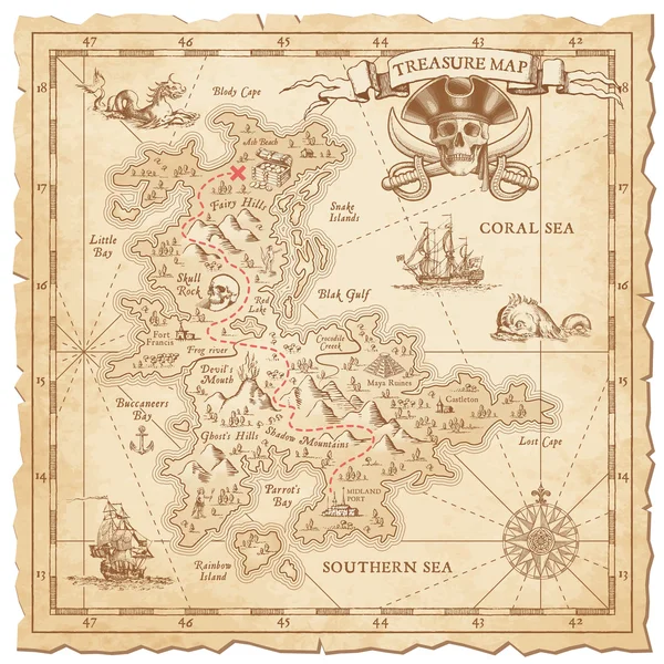 Treasure map vector images