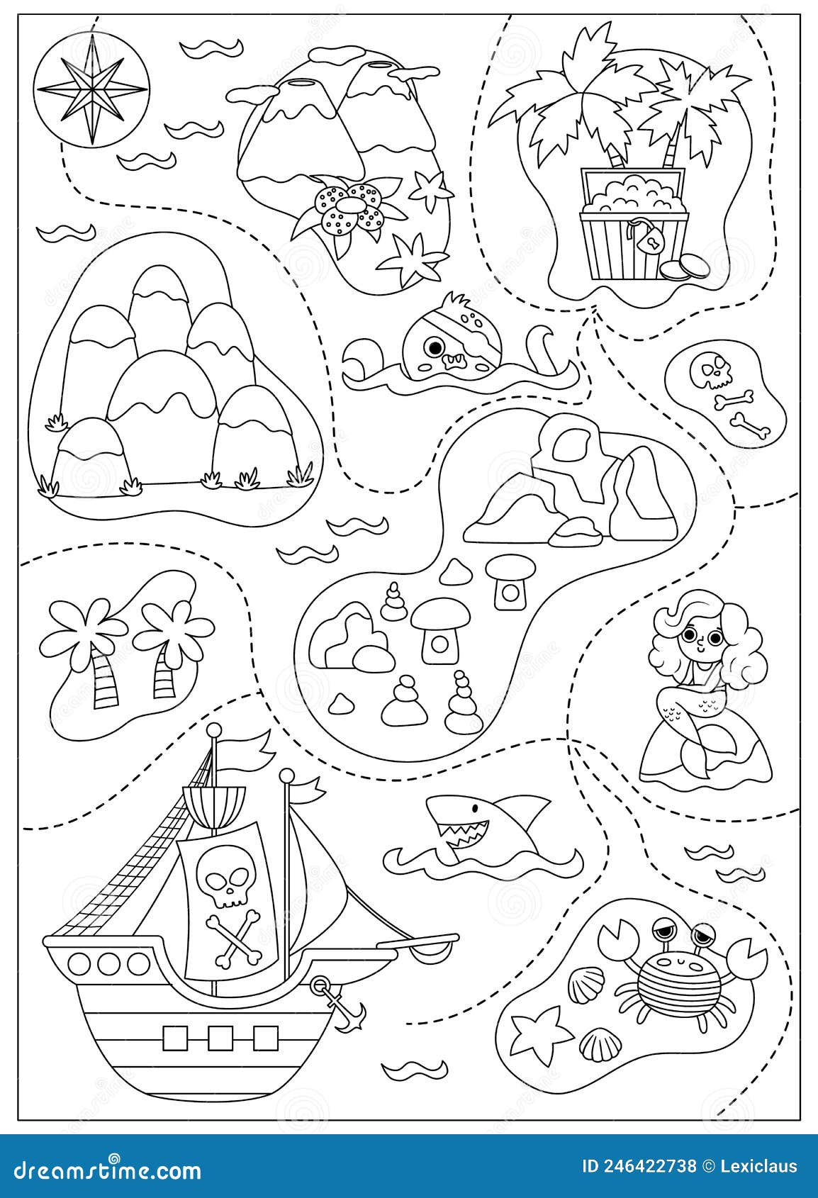 Waterfall treasure map stock illustrations â waterfall treasure map stock illustrations vectors clipart