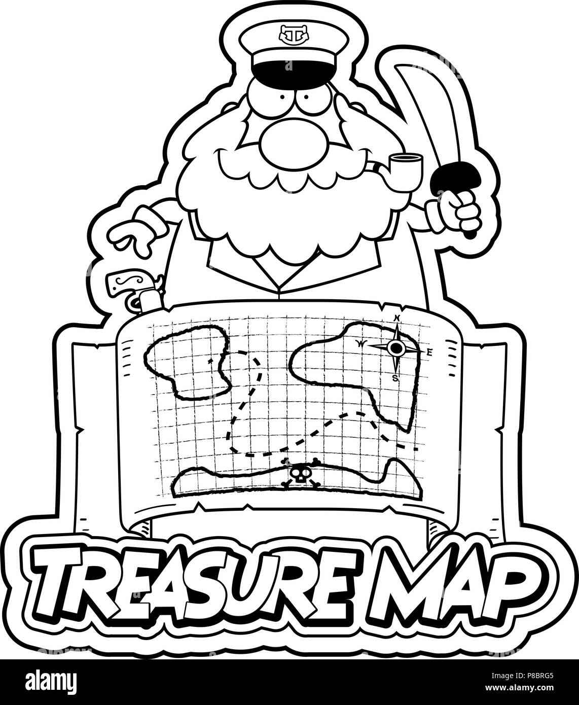 Treasure map black and white stock photos images