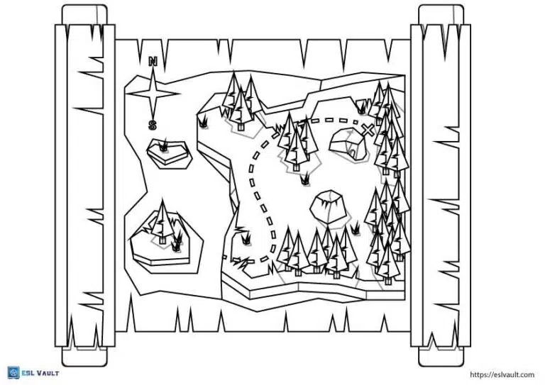 Free treasure map coloring pages