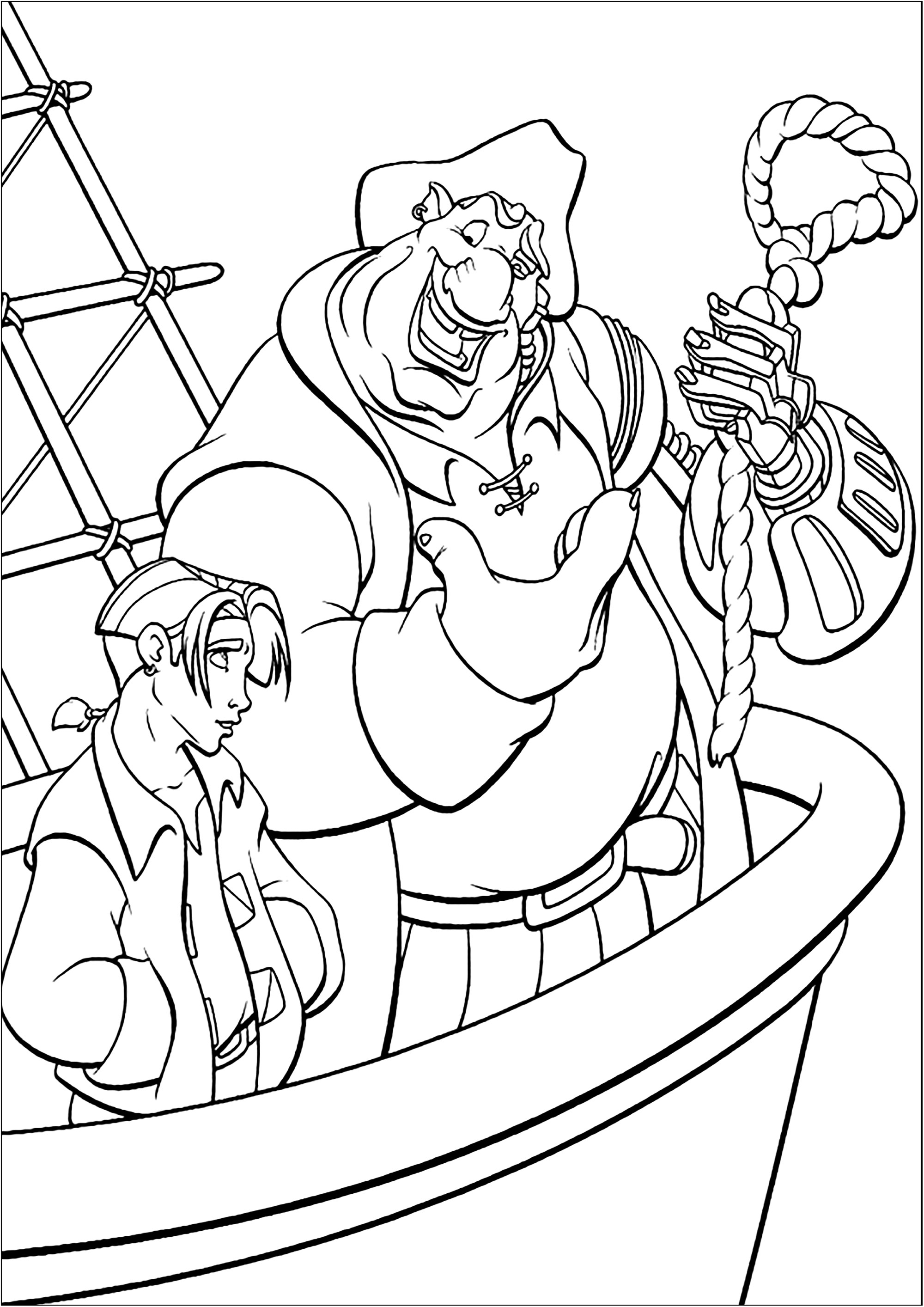 Treasure pla jim hawkins on a boat
