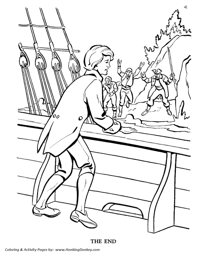 Treasure island coloring pages buried pirate treasure story coloring pages
