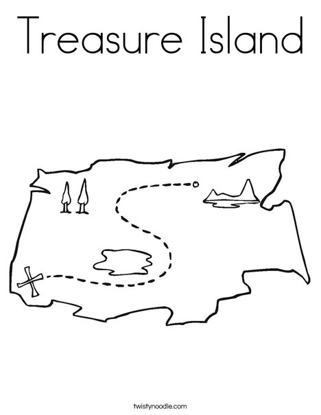 Treasure island coloring page